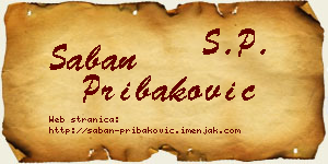 Šaban Pribaković vizit kartica